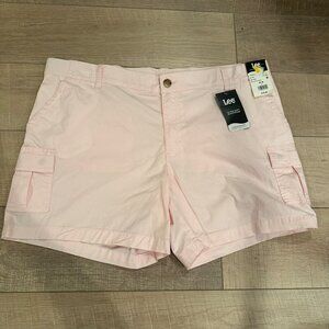 LEE WOMENS PINK REGULAR FIT SHORT MID RISE SHORTS NEW SIZE 20
